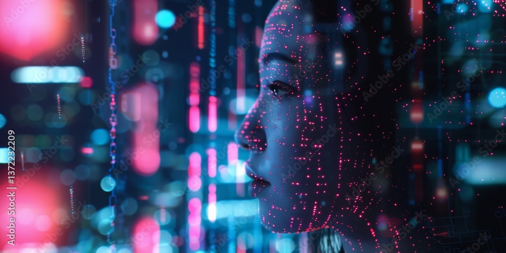Poster Experience the future of communication with cutting-edge cyber technology concepts