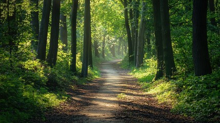 Obraz premium Calm forest path with relaxing visuals 