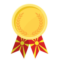 Golden award medal with North Macedonia flag ribbons for winners
