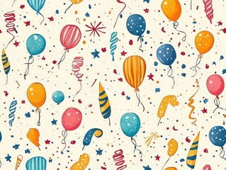 Cartoon celebration abstract background texture pattern seamless
