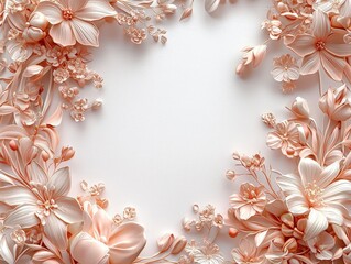 Wedding border frame framing element on white background