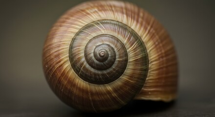Snail Shell Close-up Showing Spiral Pattern in Natural Light