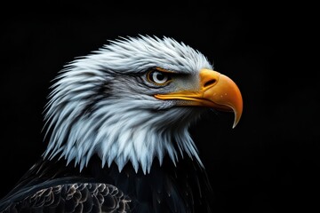 Fototapeta premium The Watchful Guardian (bald eagle staring into the horizon) 