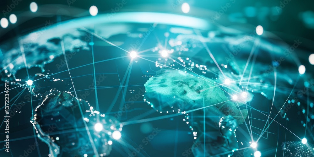 Aufkleber Navigate the global network of information exchange with advanced technology