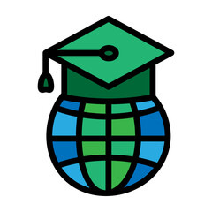 International Student Vector Filled Icon Design