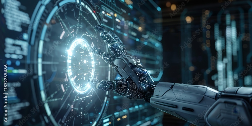 Aufkleber unlock the potential of ai in business with innovative futuristic interface designs