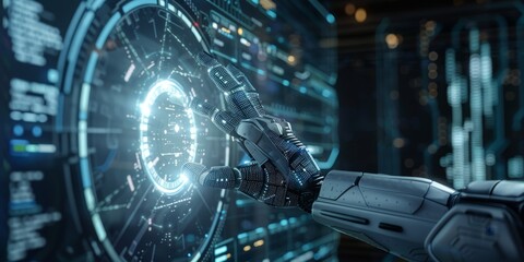 Obraz premium Unlock the potential of AI in business with innovative futuristic interface designs