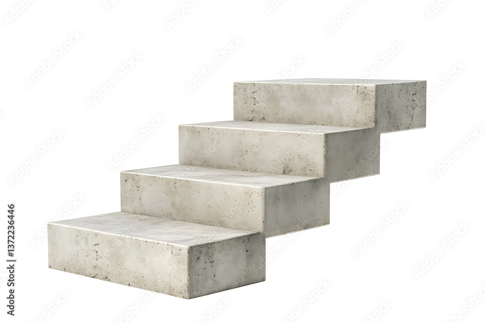 Poster isolated concrete steps against a black background showing the texture and geometric shape design