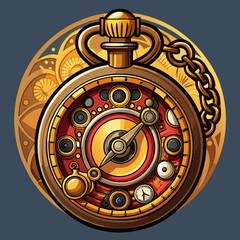 Obraz premium Steampunk Pocket Watch with Gears