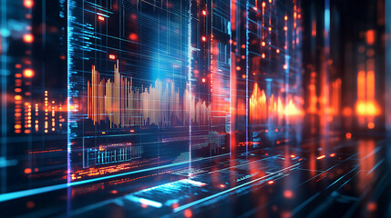 Fototapeta premium Saving money requires discipline and planning. Financial graph analysis helps track trends, assess finances, and adjust strategies for long-term success.