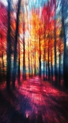 Abstract background with blurred colors and silhouettes of trees, creating a mysterious atmosphere. Use as a background for presentations, covers, creative projects.