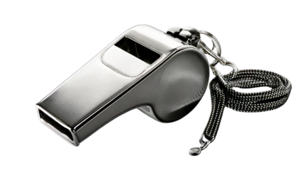 A referee’s whistle isolated on transparent background PNG
