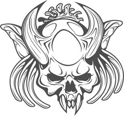 skull head vector sticker 