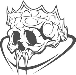 skull head vector sticker 