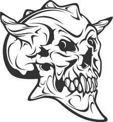 skull head vector sticker 