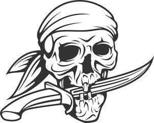 skull head vector sticker 