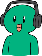 Illustration of man listening music
