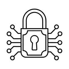 Cybersecurity lock Digital security concept