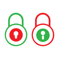 Contrasting Locked and Unlocked Padlocks Icons