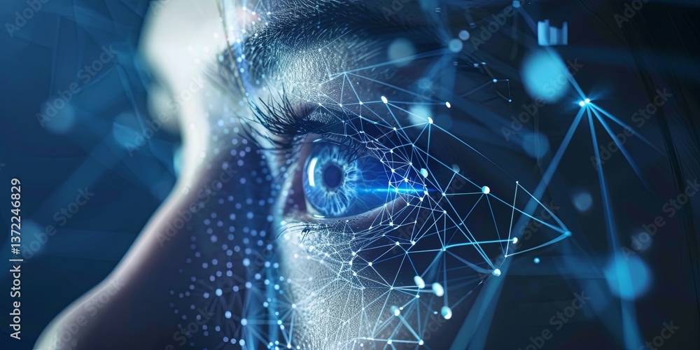 Poster The visual depicts a future where AI-powered technologies enhance efficiency, productivity, and convenience, transforming the way humans interact with machines and the world around them