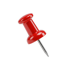 A red push pin isolated on transparent background


