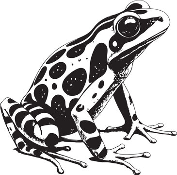 black and white spotted frog sitting clip art preview