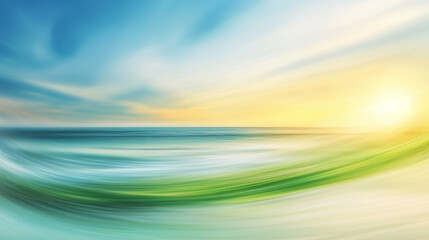 A bright and inviting beach scene with warm golden sun. Sunset, sunrise
