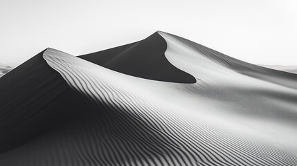 The artistry of a solitary dune emerges as its elegant slopes curve gracefully, casting long shadows that dance across the sand. The majestic rise of this desert feature contrasts