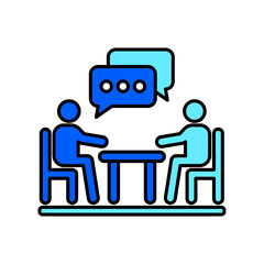 Icon a meeting, isolated against a clean background.