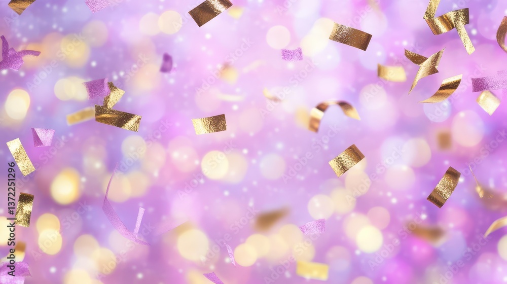 Canvas Prints golden confetti fantasy: a whimsical scene of shimmering confetti and ethereal bokeh light creates a