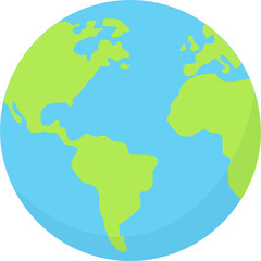 A simple blue globe, representing Earth, sustainability, and global environmental responsibility.