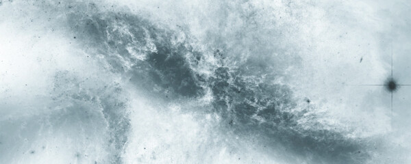 Enchanting Space Composition with Misty Nebula and Lively Fluid Dynamics

