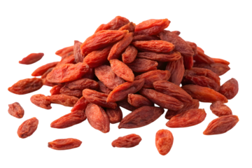 Dried Goji Berries Isolated Transparent Background, PNG – Healthy Superfood Snack Clipart for Design