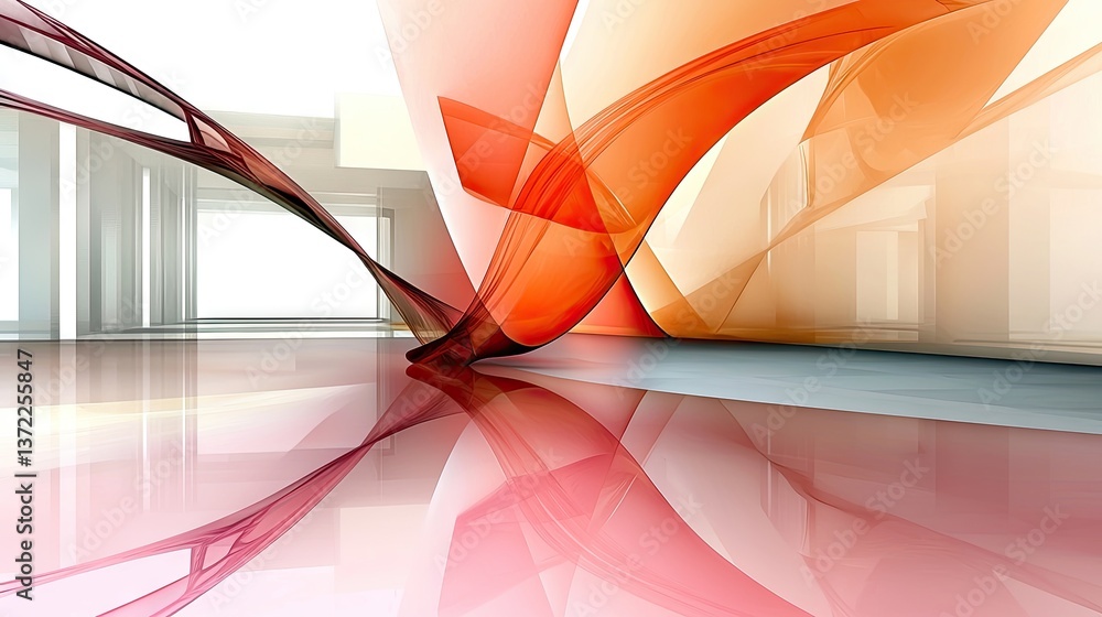 Poster dynamic pink and orange abstract background with a futuristic digital style.