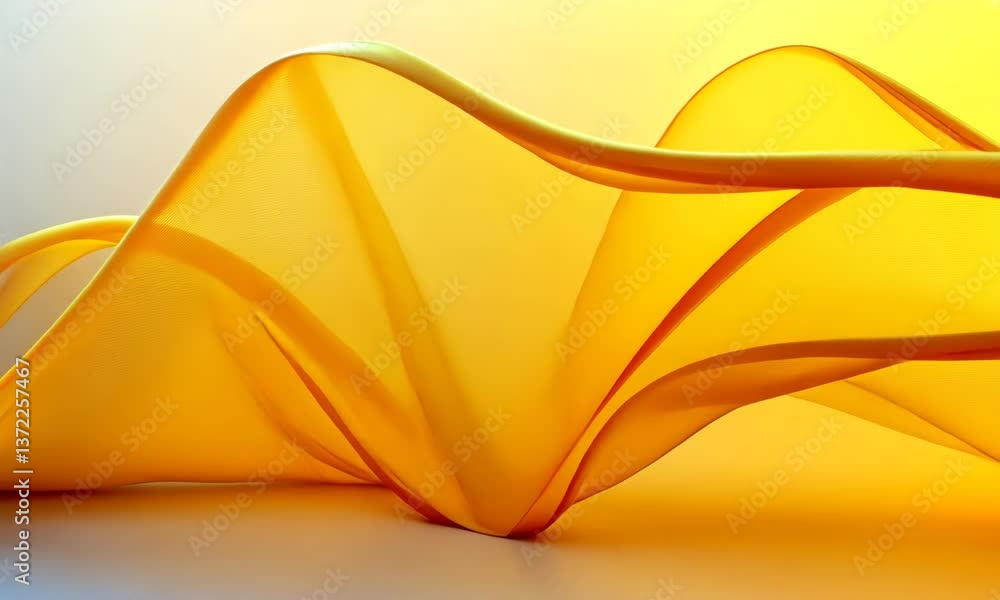 Poster abstract golden fabric flowing gently creating a warm and luxurious background