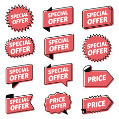 Bold & Flat Special Offer Label Set.