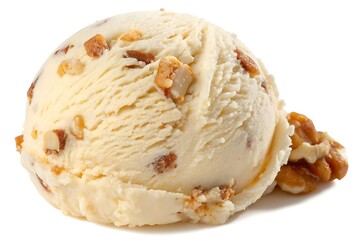 Creamy vanilla ice cream scoop with crunchy walnuts delightful dessert sweet treat perfect summer