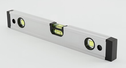 High-Resolution Image of a Professional Aluminum Level Tool for Precise Measurements and Construction Projects