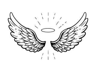 Elegant Winged Illustration 