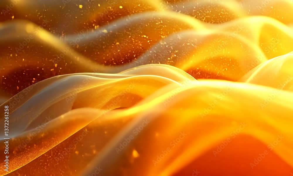 Aufkleber golden shimmering waves abstract background with bokeh effect for festive designs