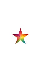 Obraz premium minimalist_five-pointed_star_logo_in_vibrant_rainbow_hues_isolated_on_a_clean_white_background