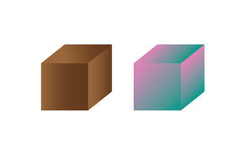 Obraz premium Set of 3d Box with Gradient Colors
