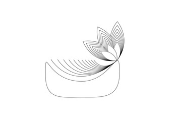 three leaf logo design vector