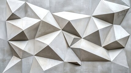 Fototapeta premium Neutral-tone geometric design with a sleek minimalist approach, polygonal soft shapes for a contemporary look.