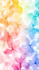 Obraz premium Rainbow Bloom: A close-up shot showcases a mesmerizing array of multi-colored flowers, each delicate petal a canvas of vibrant hues, offering a beautiful, cheerful, and enchanting experience.