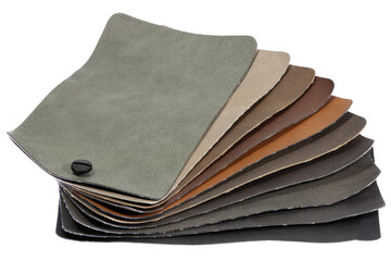 pleather color fan deck isolated on white background