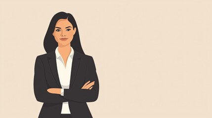 Confident Business Woman in Professional Attire Against Neutral Background