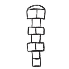 Hopscotch game isolated on white background. Children playground outdoor entertainment. Vector pencil drawn illustration.