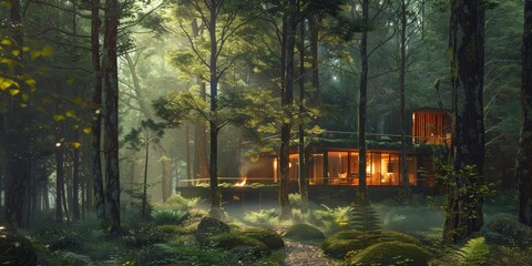 Escape to the great outdoors with captivating visuals of forest retreats