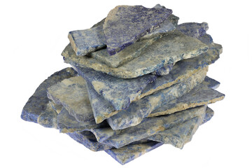 lapis lazuli from Lake Baikal, Russia isolated on white background